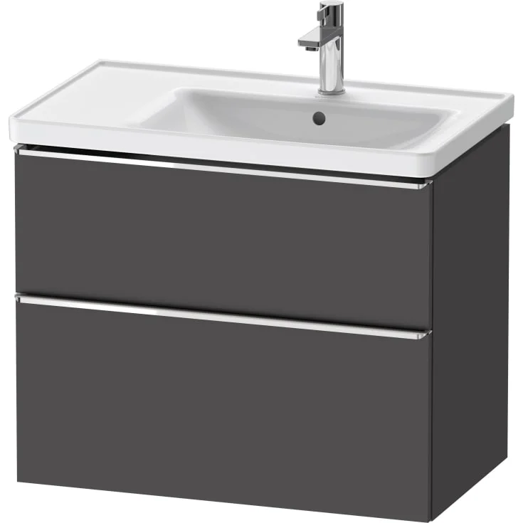 Duravit D-Neo servantskap, 78,4×45,2 cm, matt grafittgrå/krom | DE4358010490000