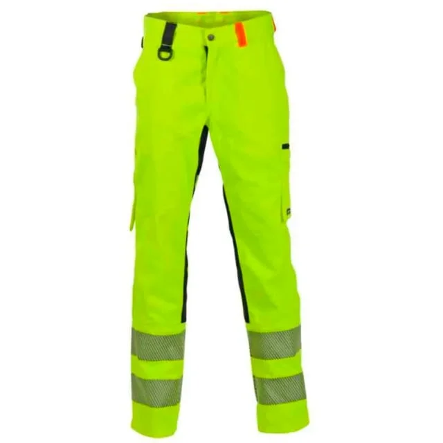 Bekken & Strøm Gjøvik arbeidsbukse, HiVis kl.2, unisex, str. C58, gul/sort | 644945