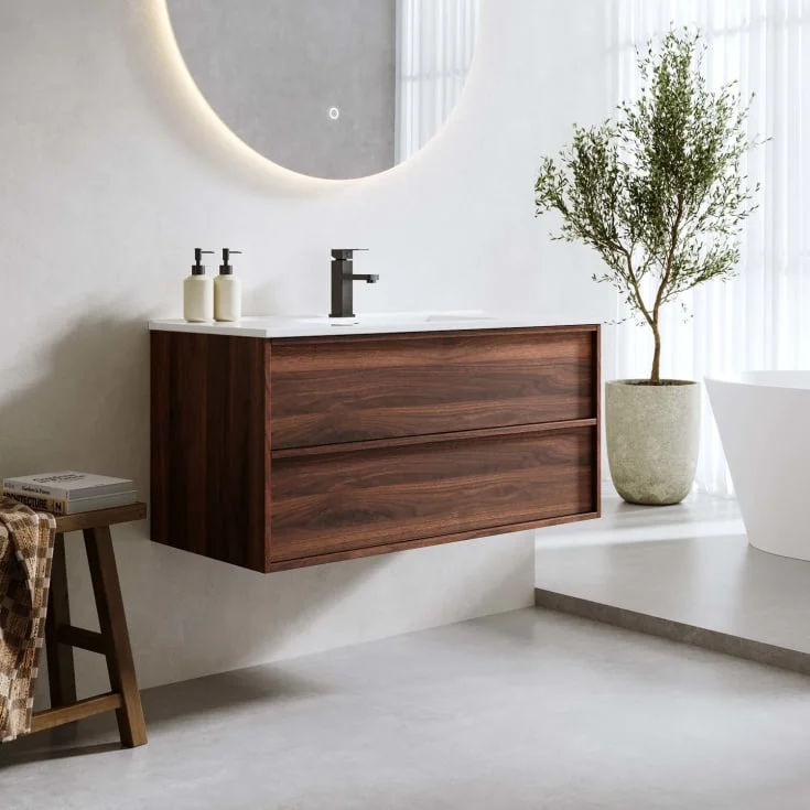 Bathlife Charm møbelpakke, med servant, 101×46,5×52 cm, valnøtt | 401410259 Bathlife Charm møbelpakke, med servant, 101×46,5×52 cm, valnøtt | 401410259