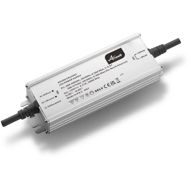 Ansell Lighting utendørs LED driver, 24V, 100W | AD100/24V/IP67