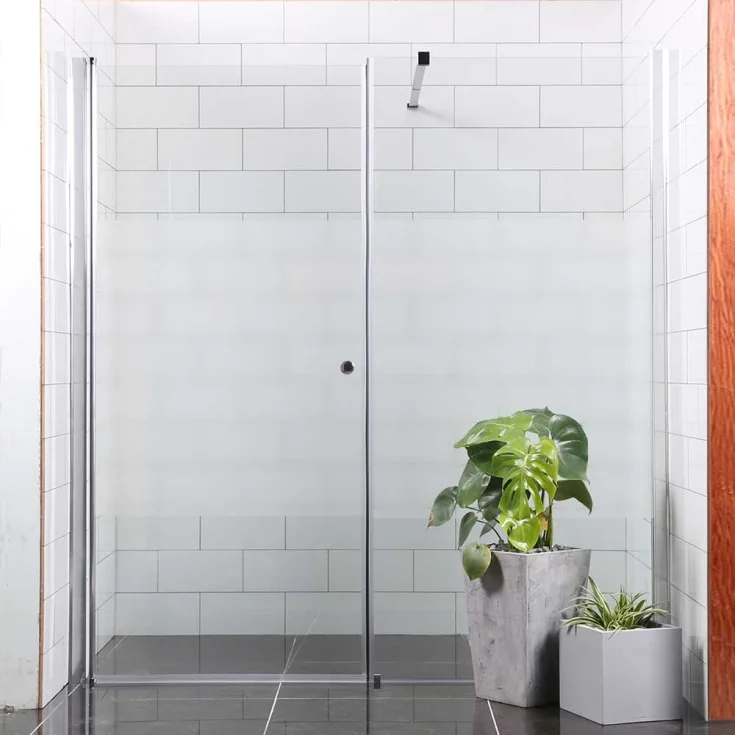 Bathlife Allsidig dusjnisje, 100×80 cm, delvis frostet glass, sølv profil | 40790710