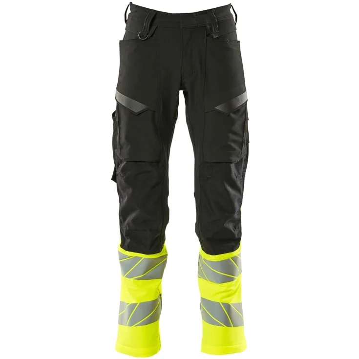 Mascot Accelerate Safe arbeidsbukser med full stretch, sort/hi-vis gul, str. 82C44 | 19879-711-0917_82C44