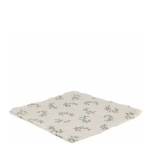 Adine serviett i bomull med broderi 45×45 cm natur/grønn v:3025173