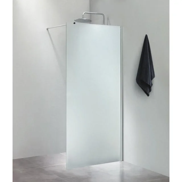 Cassøe dusjvegg, 100 cm, frostet glass, krom profil | FV100IK