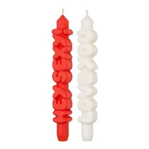 3D kronelys 23 cm 2 stk LOVING oransje/hvit v:3859943 3D kronelys 23 cm 2 stk LOVING oransje/hvit v:3859943
