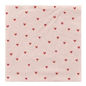 Amor serviett 33×33 cm 20 stk soft pink/red v:7524322