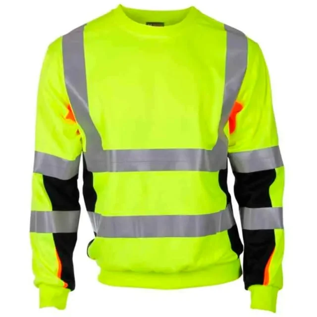 Bekken & Strøm Bergset collegegenser, HiVis kl.3, unisex, str. S, gul/sort | 644988 Bekken & Strøm Bergset collegegenser, HiVis kl.3, unisex, str. S, gul/sort | 644988