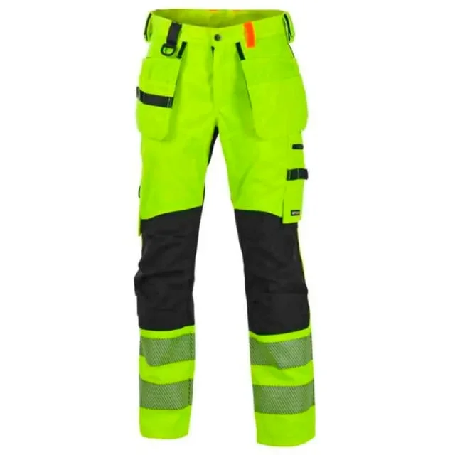 Bekken & Strøm Gjøvik håndverksbukse, HiVis kl.2, unisex, str. KB46, rød/sort | 27302501