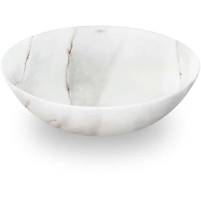 Bathco Calacatta toppmontert servant, 40×40 cm, håndmalt mønster | 00425
