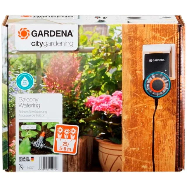 Gardena blomsterkasse vanningssystem, automatisk, 6 m, 25 drypphoder | 01407-20